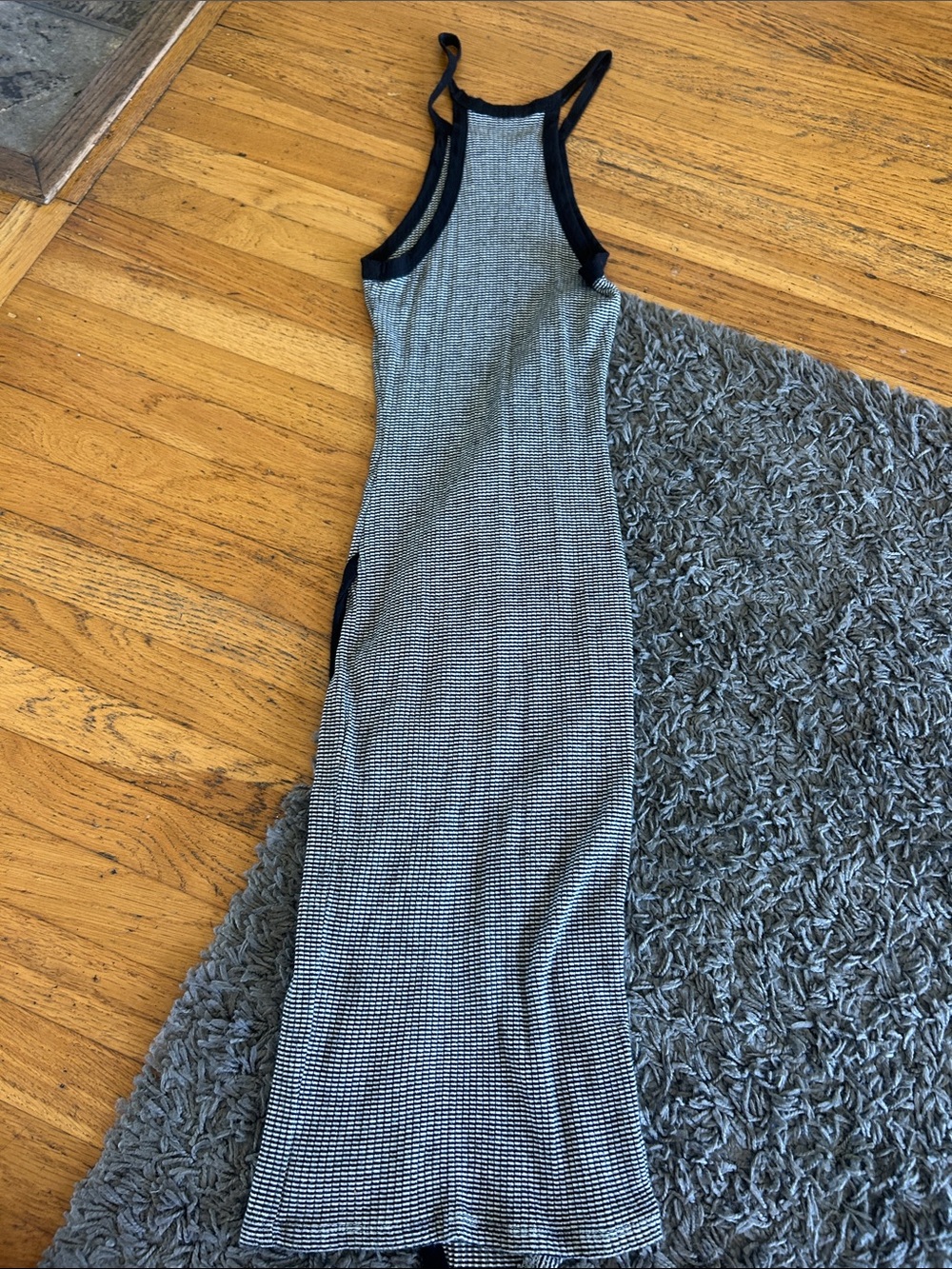 I.JOAH Ribbed Halter Maxi Dress in Black and White Small Midi - Picture 6 of 6